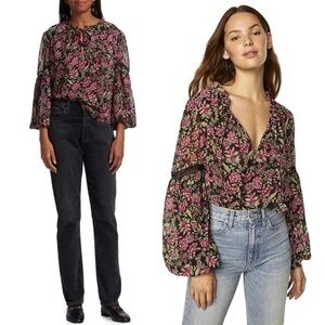 Misa Los Angeles Alicia floral blouson top size small